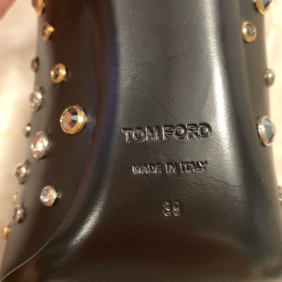 Tom Ford Black Crystal Studded Sandal - Picture 8 of 8